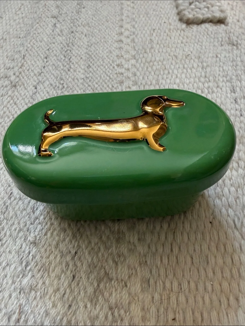 Cute 2 Wick Lucie Pistachio Gourmand Dachshund Ceramic Candle from Anthropologi